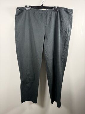 EILEEN FISHER | Washable Straight Grey Crepe Crop Pants Size L